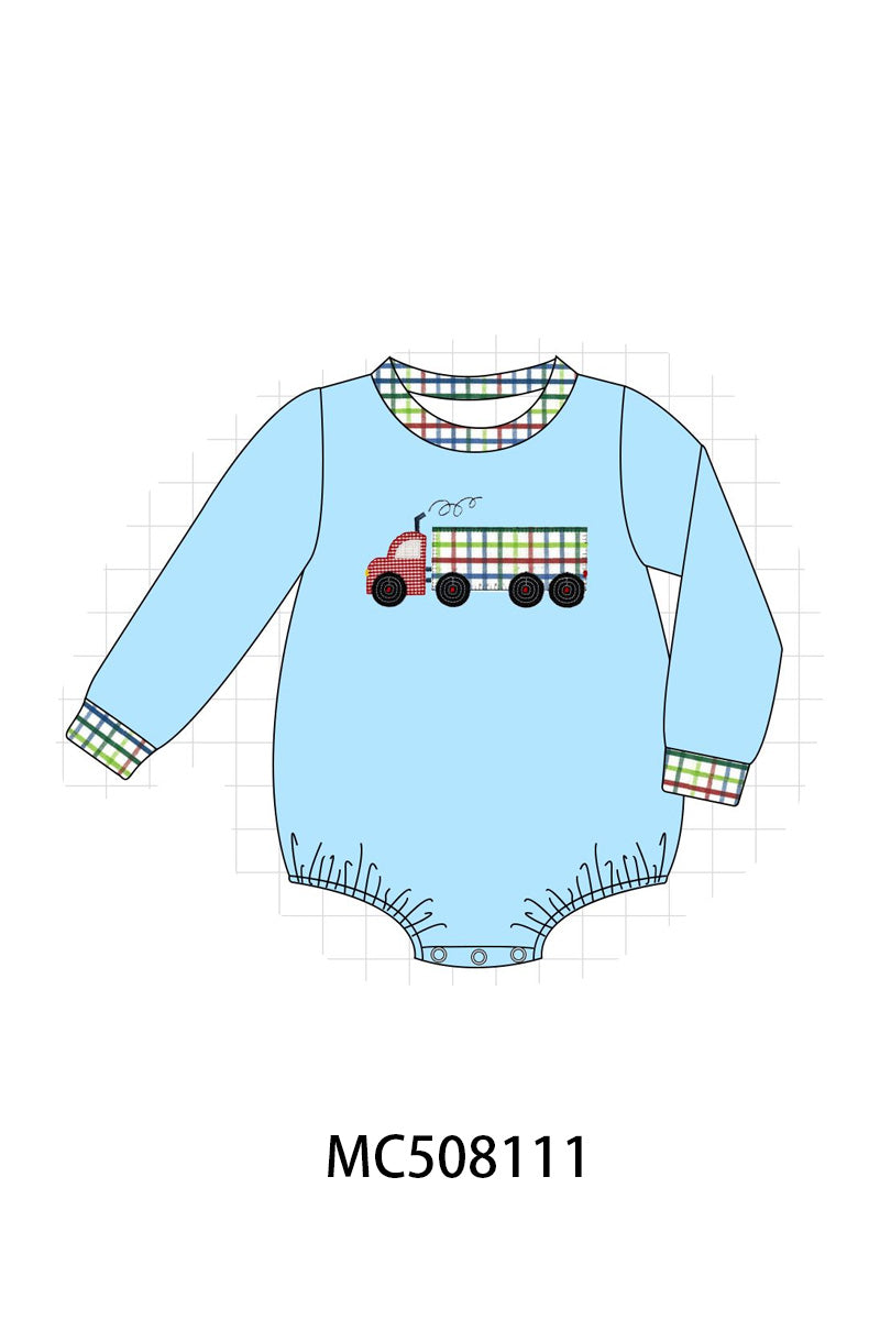 PO64 Blue truck embroidery collection