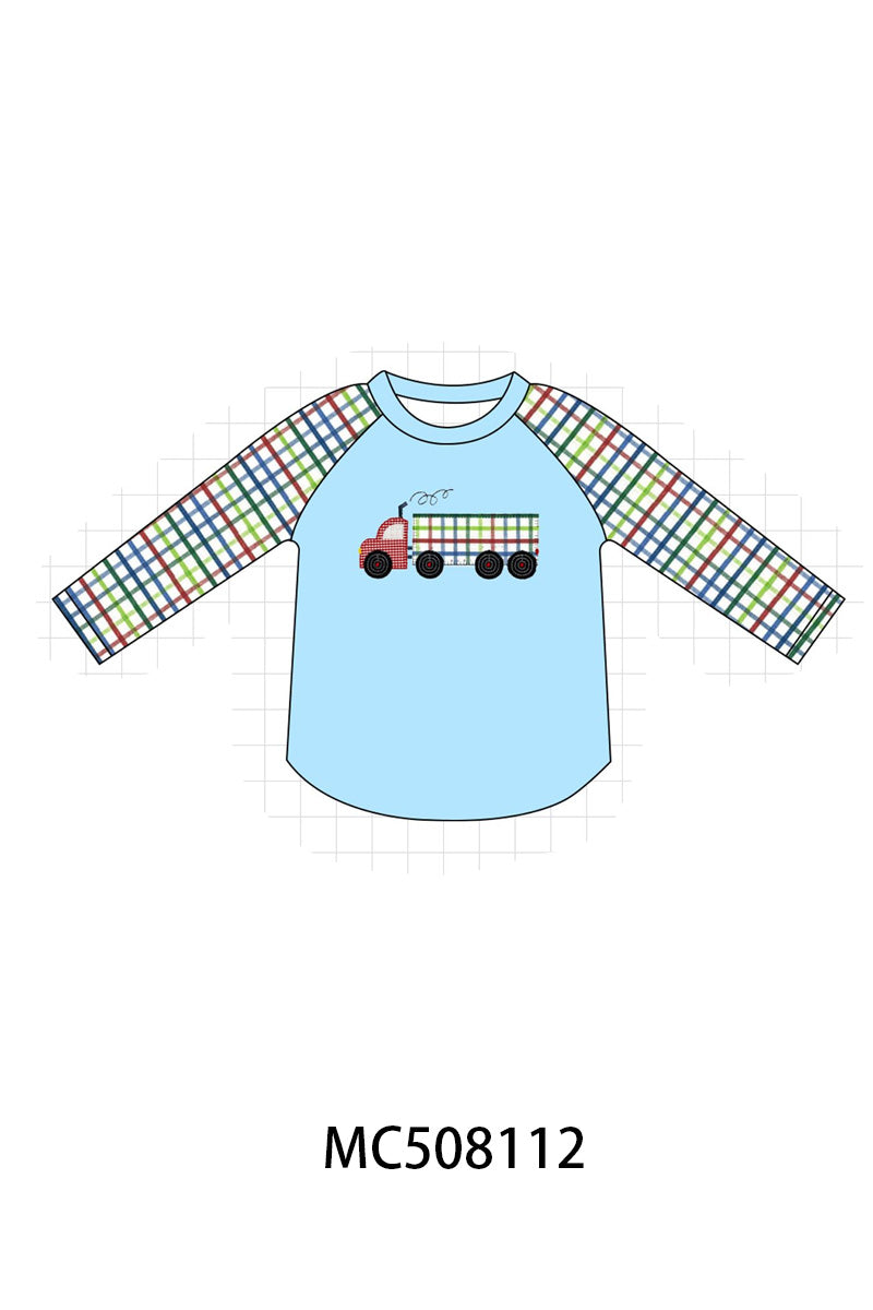 PO64 Blue truck embroidery collection