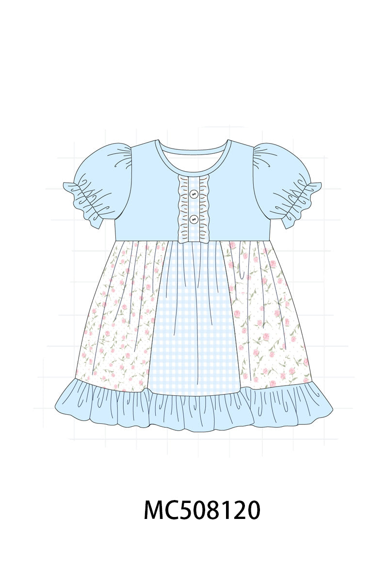 PO64 Blue floral print ruffle collection
