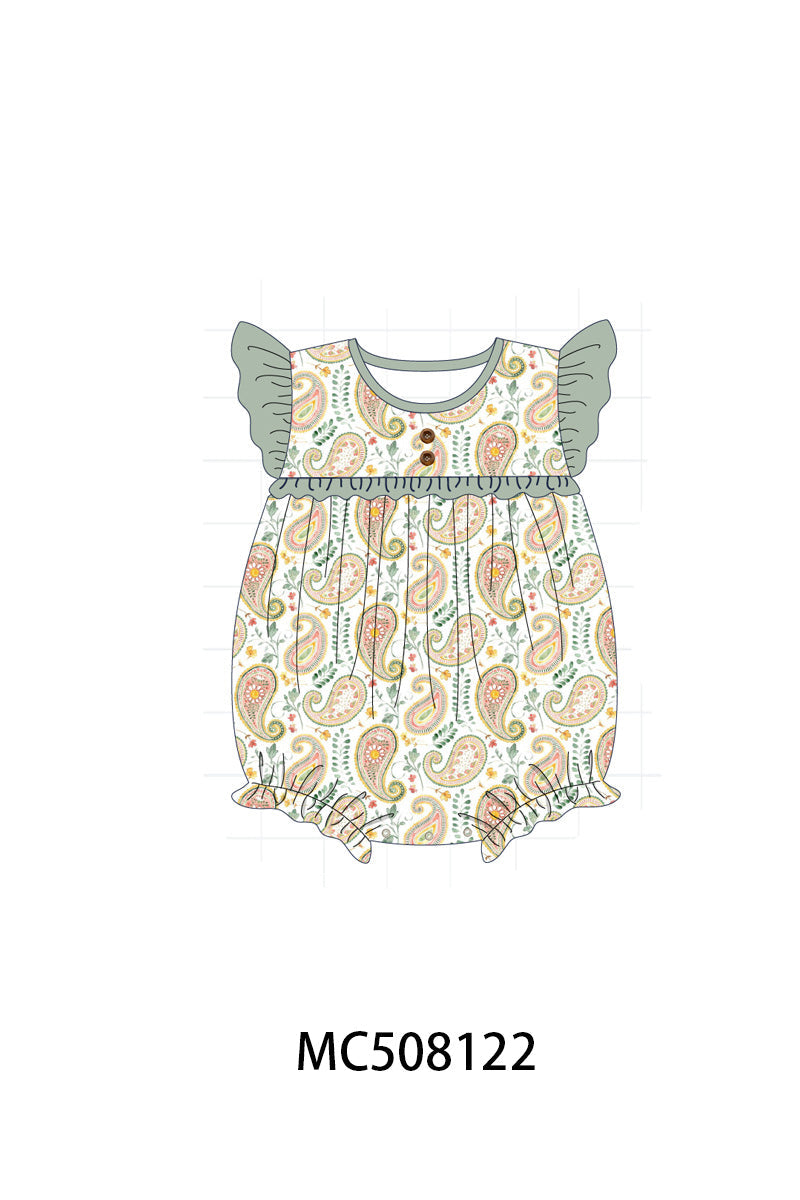 PO64 Sage paisley floral print stripe collection