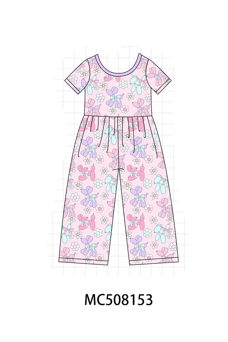PO64 Pink balloon puppy print bamboo collection