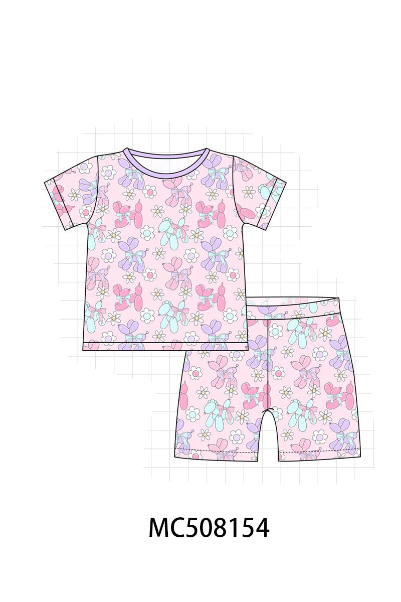 PO64 Pink balloon puppy print bamboo collection