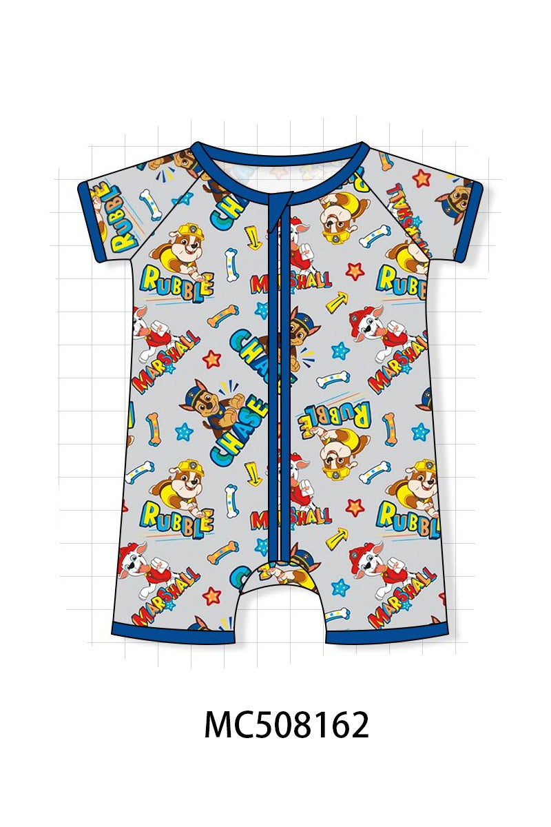 PO64 Blue character print bamboo pajamas collection