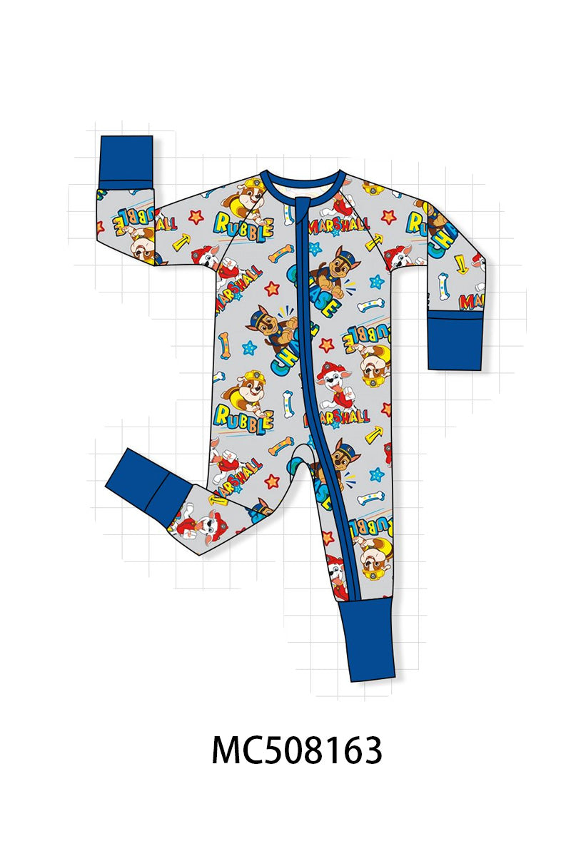 PO64 Blue character print bamboo pajamas collection