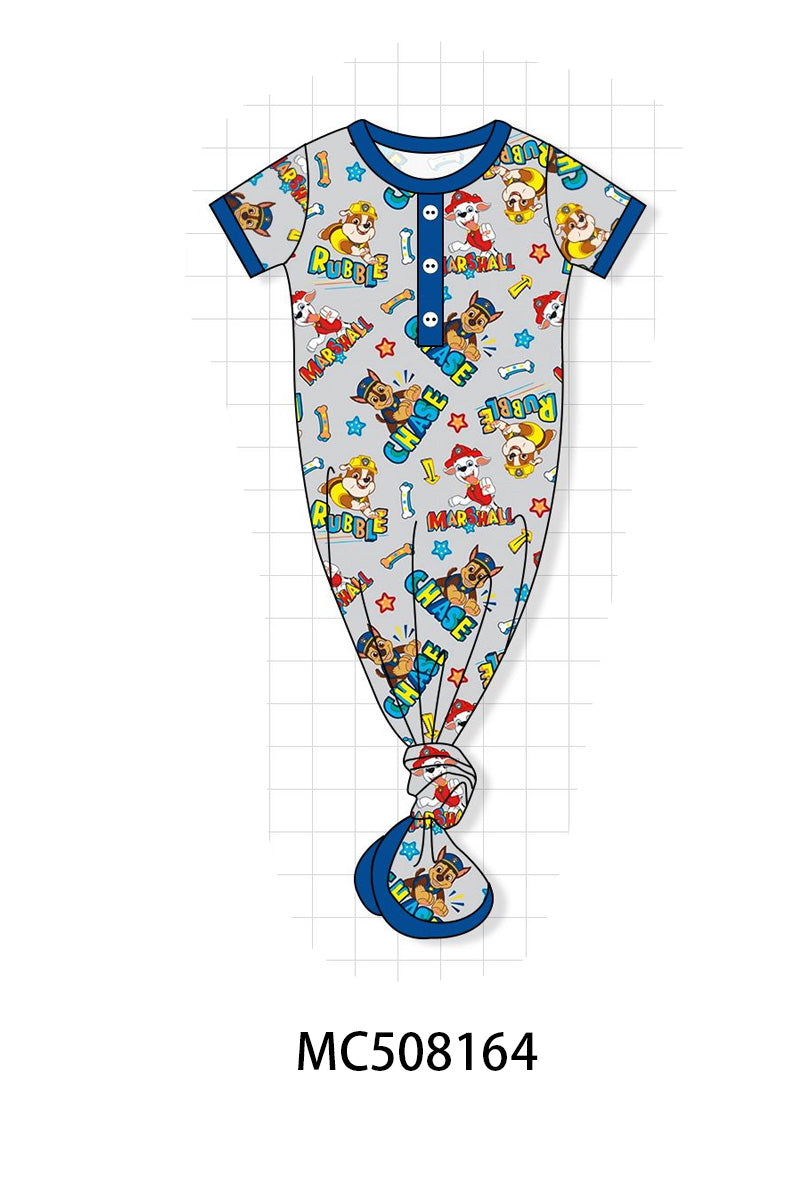 PO64 Blue character print bamboo pajamas collection