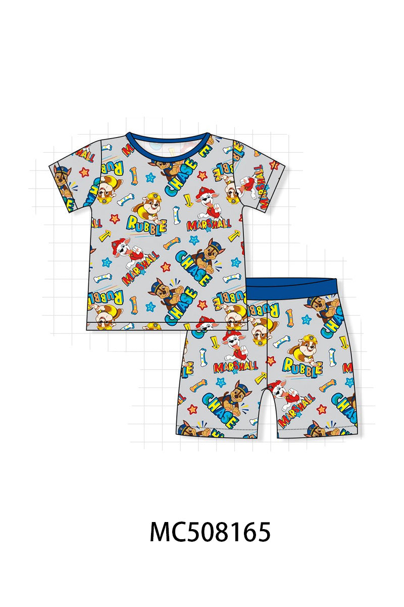 PO64 Blue character print bamboo pajamas collection