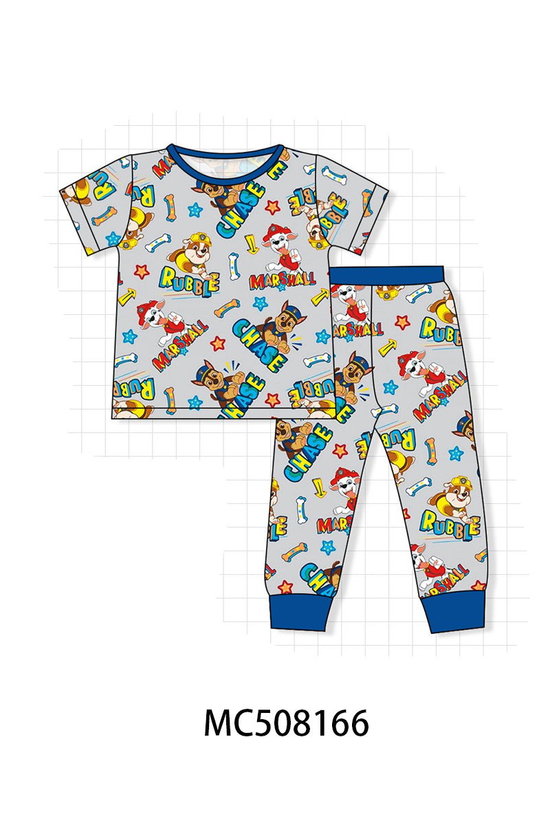 PO64 Blue character print bamboo pajamas collection