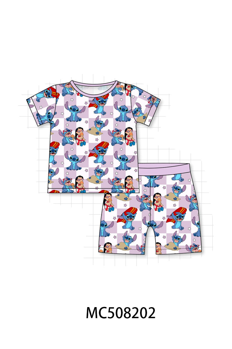 PO64 Purple character checkered bamboo collection