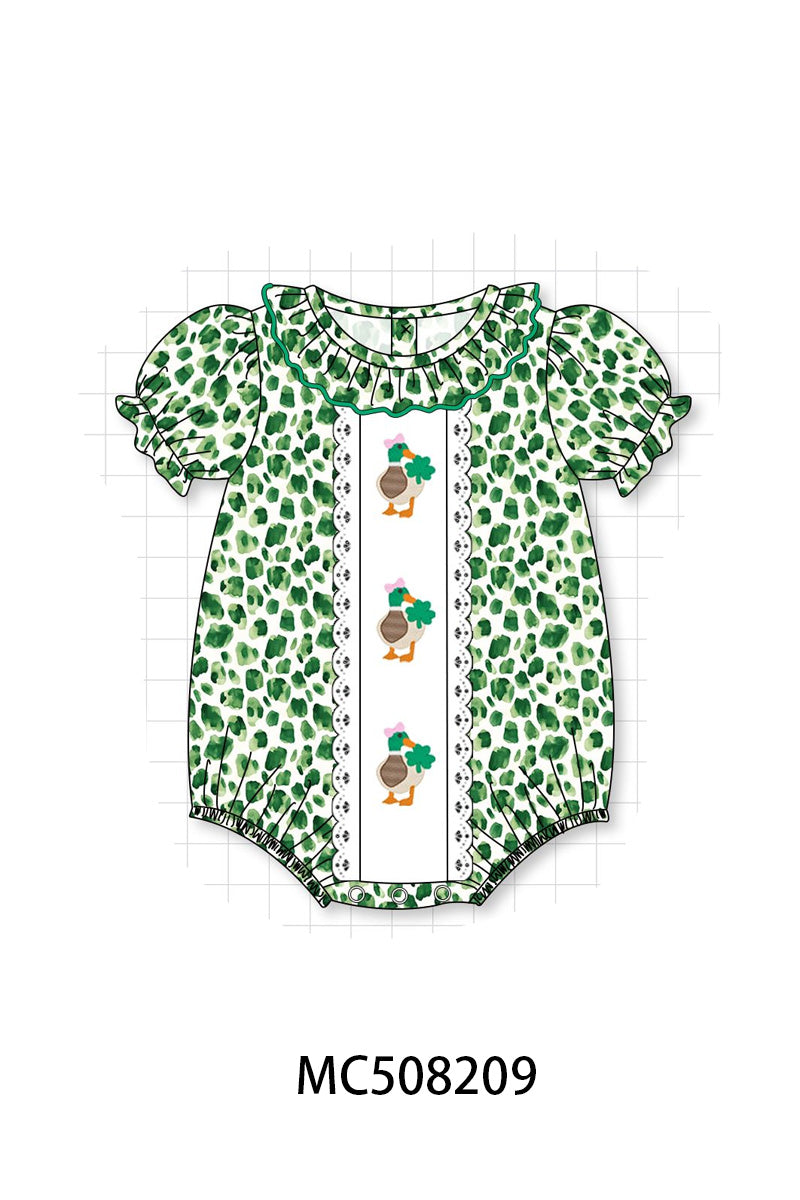 PO64 Green duck clover embroidery collection