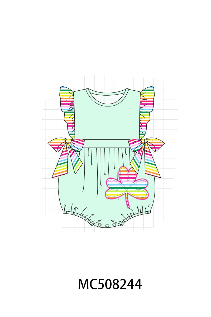 PO64 Green clover applique rainbow stripe collection