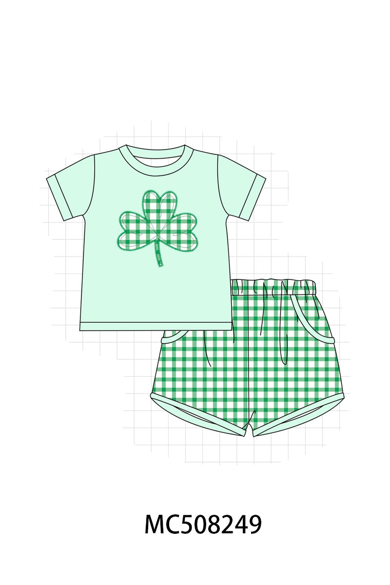 PO64 Green clover applique rainbow stripe collection