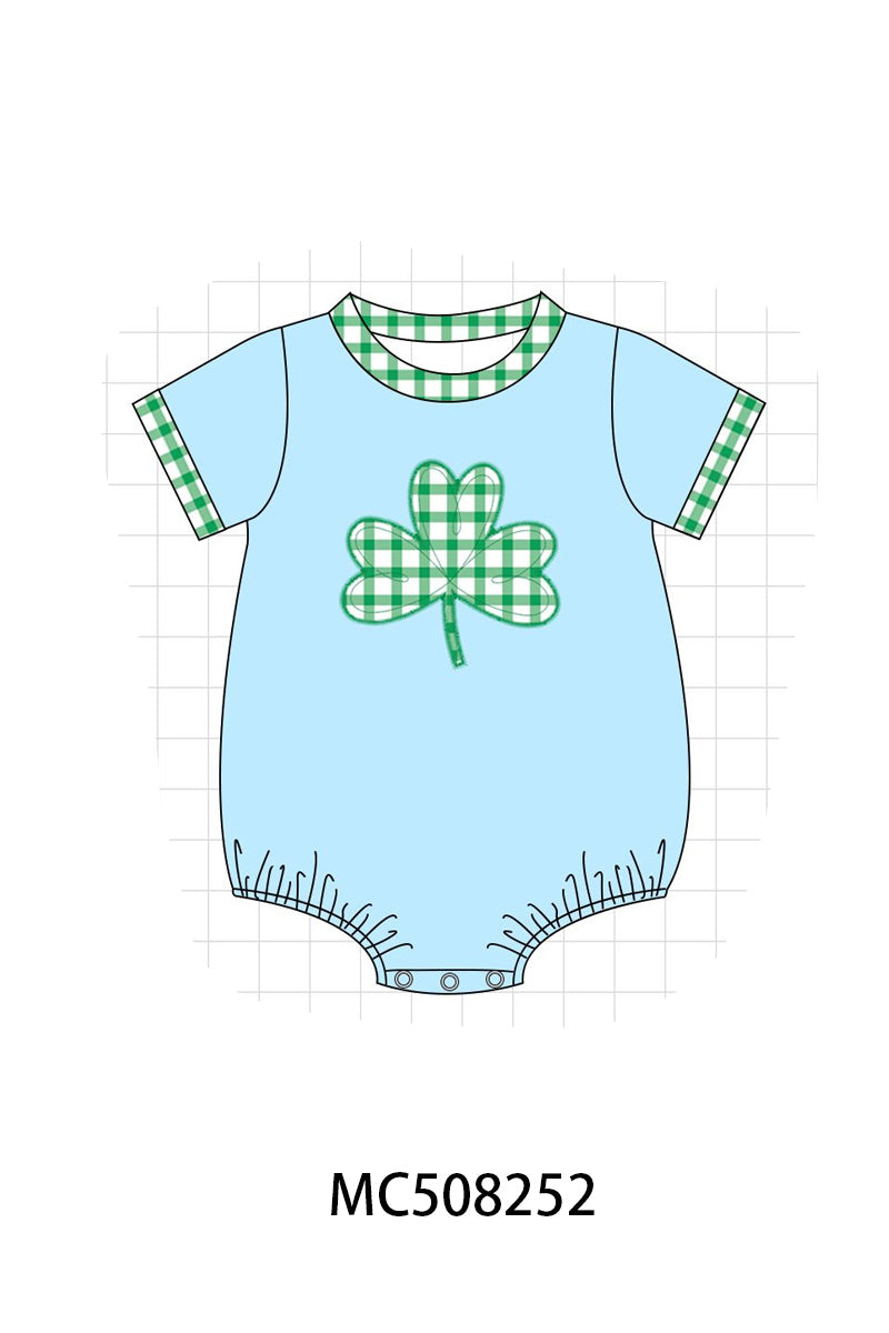 PO64 Pink rainbow clover applique stripe collection