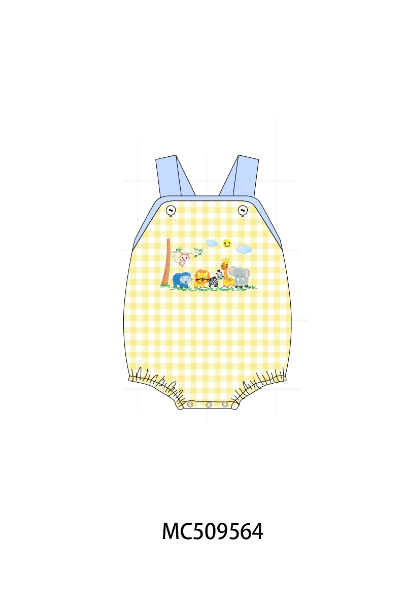 PO68 Pink zoo embroidery gingham collection