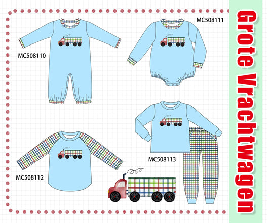 PO64 Blue truck embroidery collection