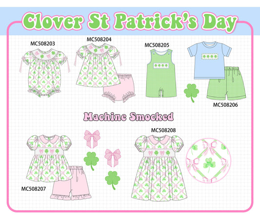 PO64 Green St Patrick's day clover bow embroidery collection