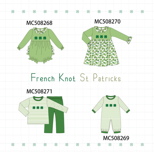 PO64 Green clover french knot collection