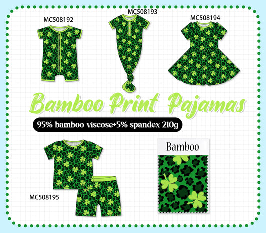 PO64 Green clover print bamboo collection