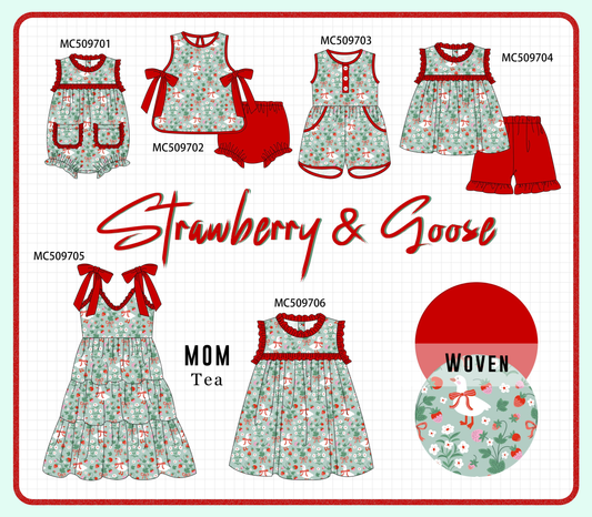 PO68 Green strawberry print ruffle collection