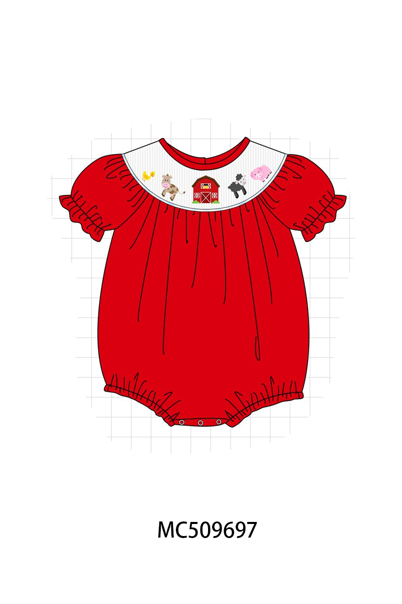 PO68 Red farm smocked collection