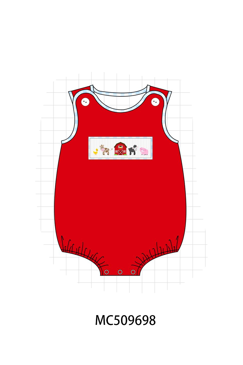 PO68 Red farm smocked collection