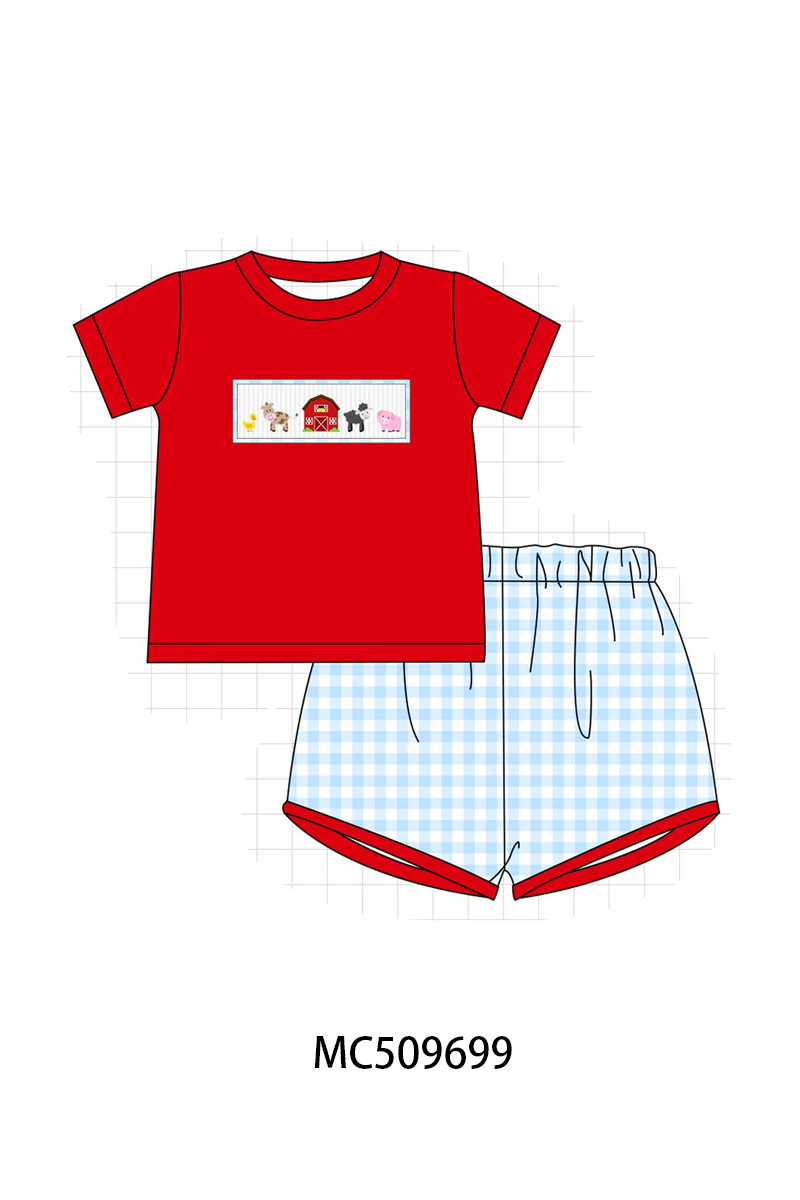 PO68 Red farm smocked collection