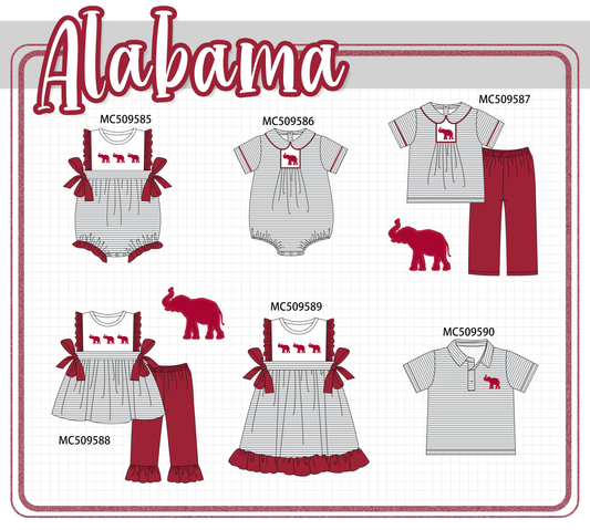 PO68 Maroon Alabama embroidery collection