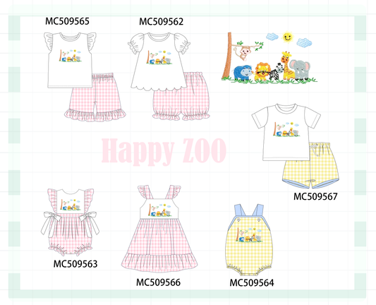 PO68 Pink zoo embroidery gingham collection