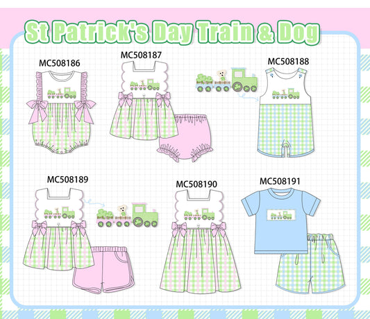 PO64 St. Patrick's day train puppy embroidery collection